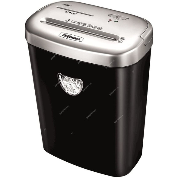 Fellowes Paper Shredder, 53C, Powershred, Cross-Cut, 10 Sheets, Black/Silver