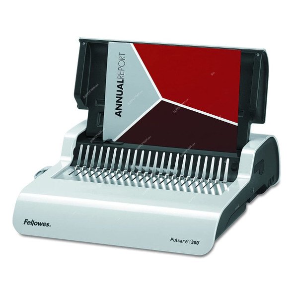 Fellowes Comb Binding Machine, Pulsar-E-300, 300 Sheets, Black/White