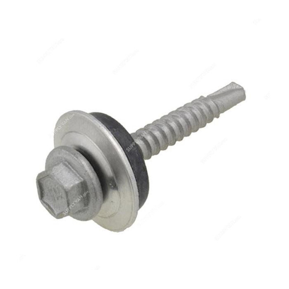 All Screw Fasteners Self Drilling Screw With Bonded EPDM Washer, Hex Head, M6.3 x 25MM, 250 Pcs/Pack