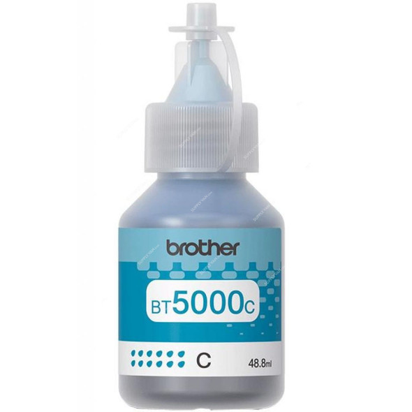 Brother Inkjet Ink Bottle, BT5000C, 5000 Pages, 48.8ML, Cyan