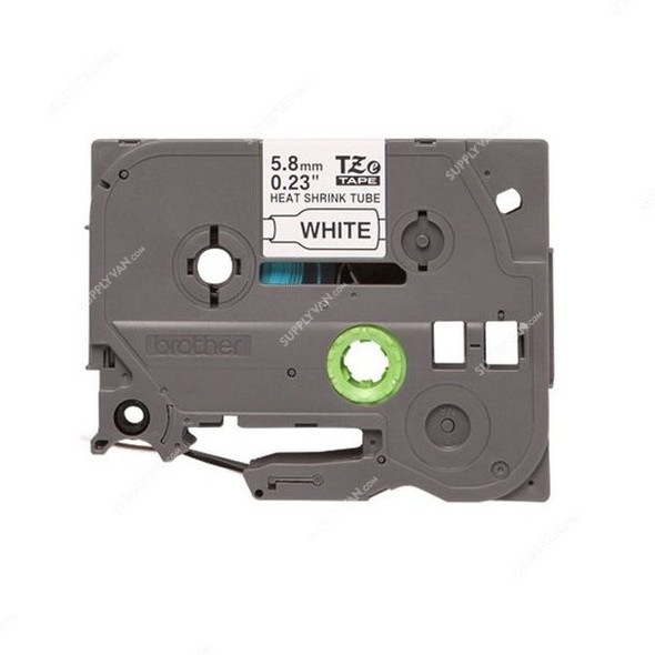 Brother Heat Shrink Tube Tape Cassette, HSE211, 5.8MM, Black On White