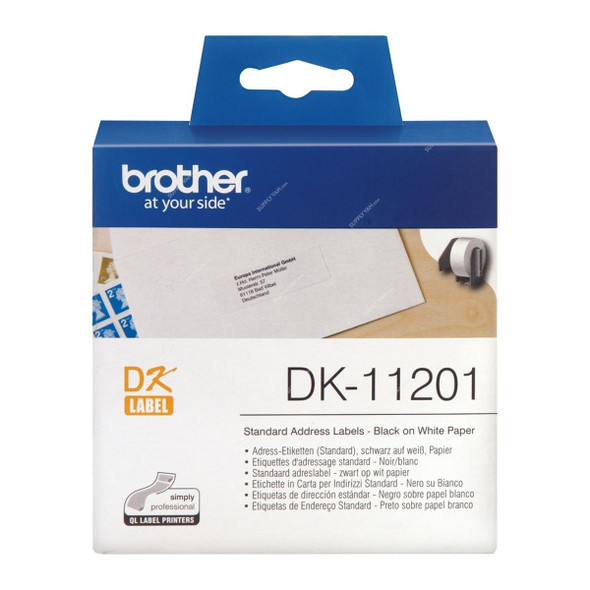 Brother Label Roll, DK11201, 29 x 90MM, Black On White