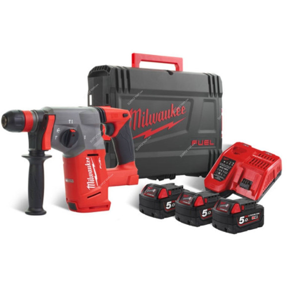 Milwaukee Fuel SDS Plus Rotary Hammer Drill Kit, M18CHX-503X, 1400 RPM, 18V, 6 Pcs/Kit