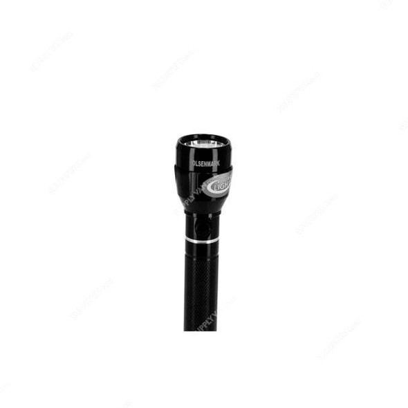 Olsenmark Rechargeable LED Flashlight, OMFL2749, 1500 Mtrs Beam Distance, Black