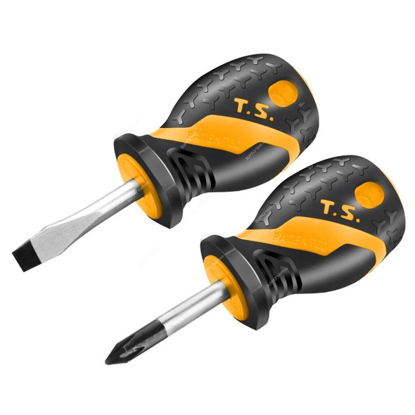 Tolsen Stubby Screwdriver Set, 20181, 2 Pcs/Set