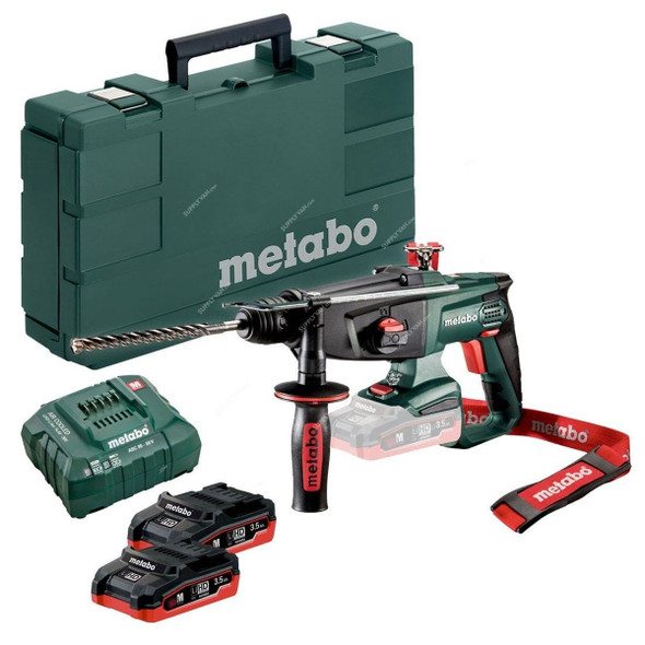 Metabo Cordless Hammer Drill With Plastic Carry Case, KHA-18-LTX, 18V, 2 x 3.5Ah Battery