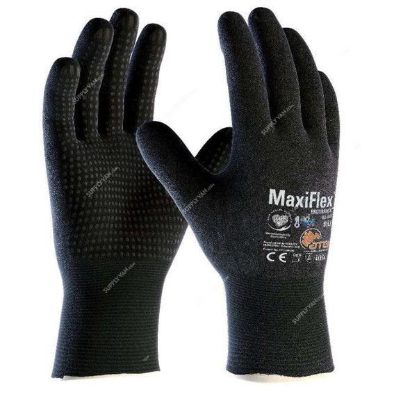 Atg Fully Coated Gloves, 42-847, MaxiFlex Endurance, XL, Black