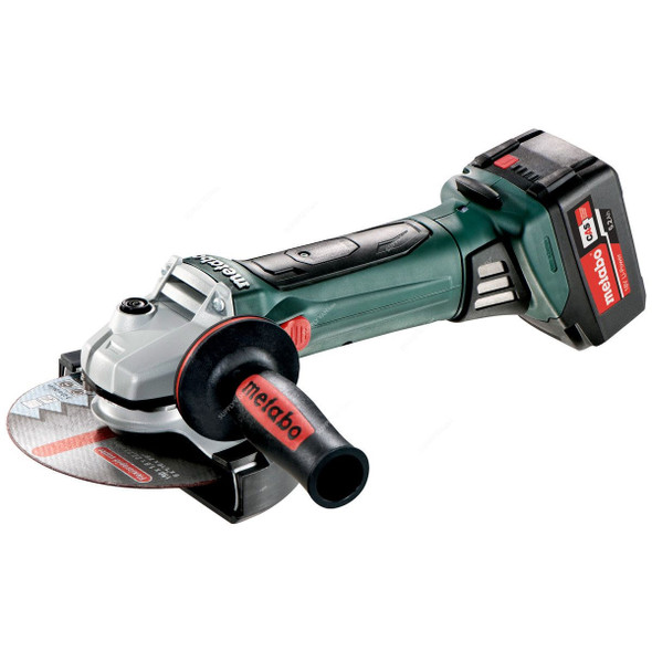 Metabo Cordless Angle Grinder With Carry Case, W-18-LTX-150-Quick, 18V, 2 x 5.2Ah Battery