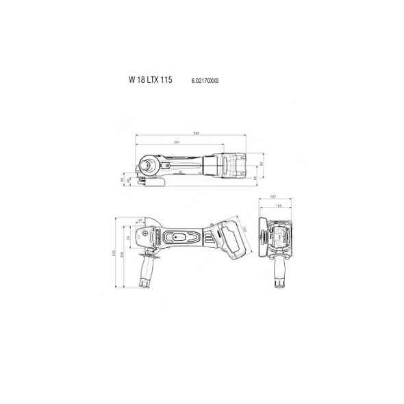 Metabo Cordless Angle Grinder With MetaLoc Case, W-18-LTX-115-Quick, 18V, 115MM