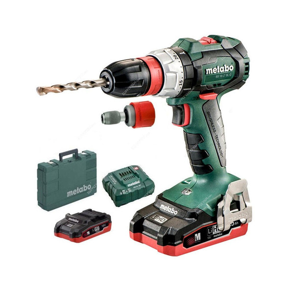 Metabo Cordless Drill With Plastic Carry Case, BS-18-LT-BL-Q, 18V, 2 x 3.5Ah Battery