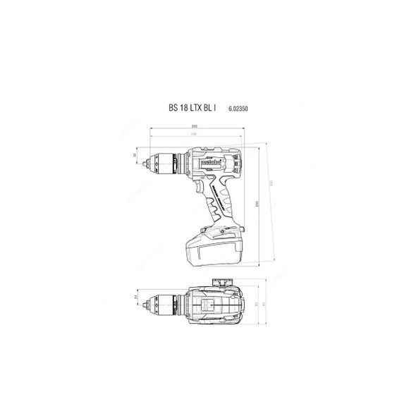 Metabo Cordless Drill, BS-18-LTX-BL-I, 18V, 13MM