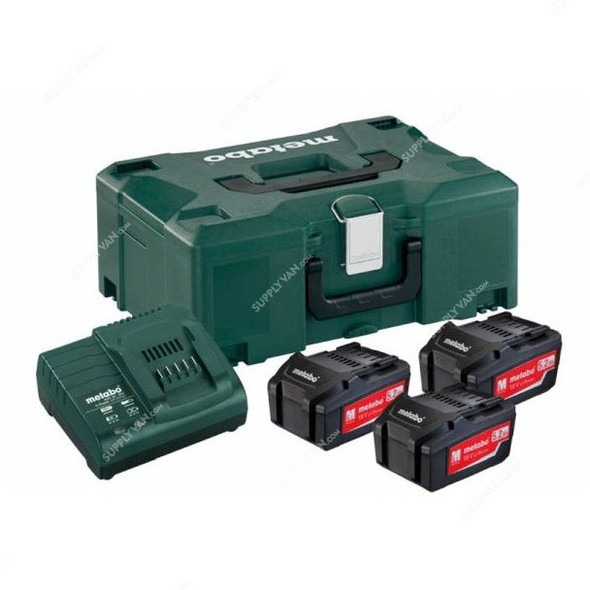 Metabo Cordless Tool Battery Set With Metaloc Case, 685062000, 18V, 3 x 5.2Ah Battery