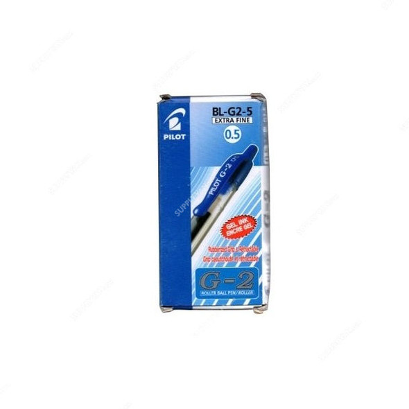 Pilot Retractable Gel Pen, BL-G2-5, 0.5MM, Blue, 12 Pcs/Pack