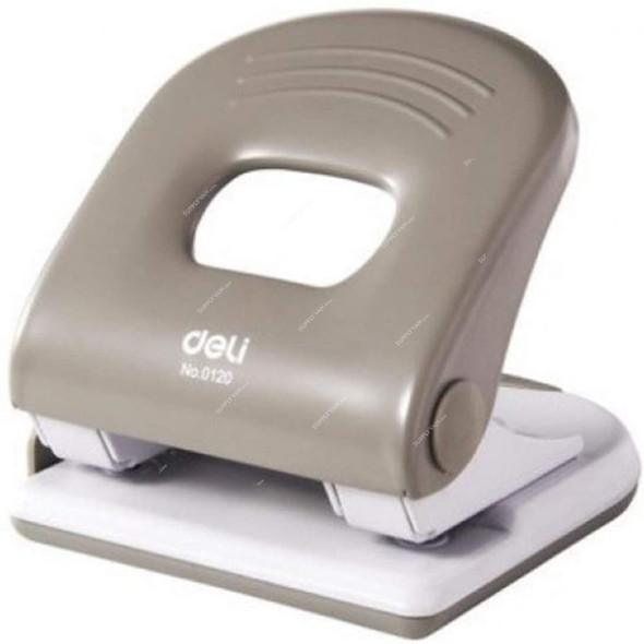 Deli 2 Hole Paper Punch, E0120, 6MM, 40 Sheets, Grey