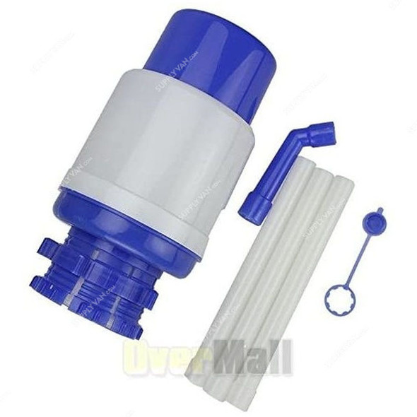 Manual Hand Press Water Bottle Dispenser, Plastic, Blue/White