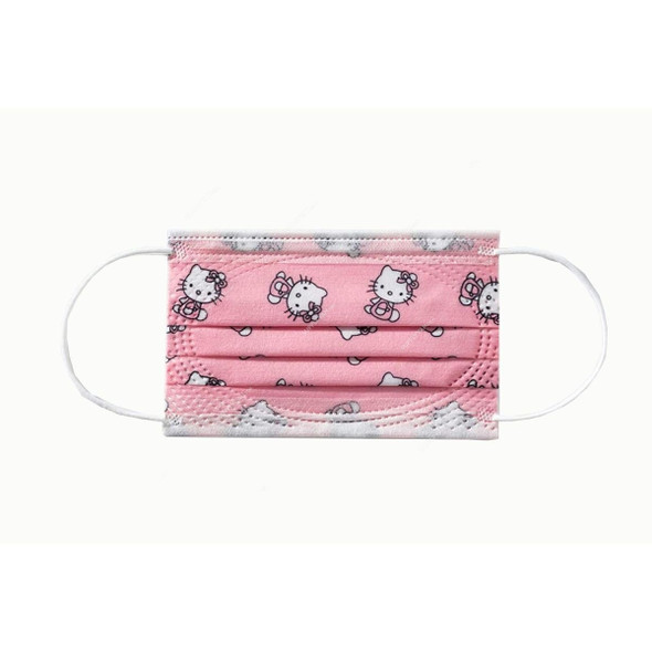 Hello Kitty Printed Kids Disposable Mask, 3 Layer, Pink, 20 Pcs/Pack