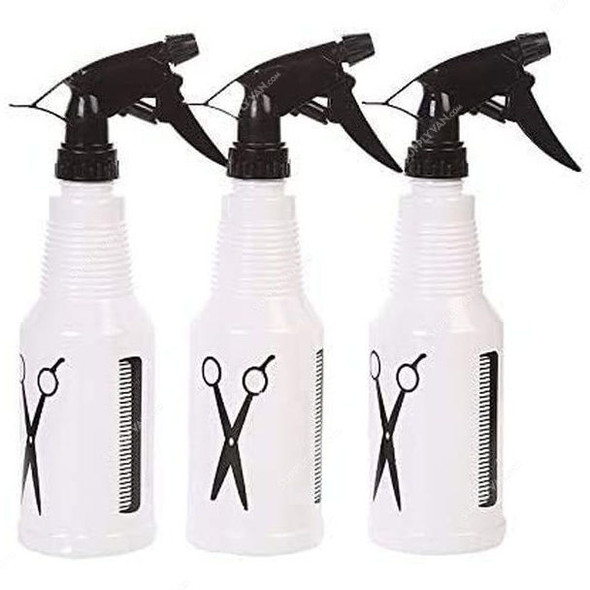 Hair Spray Bottle, Plastic, White, 3 Pcs/Pack