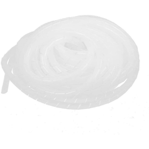 Spiral Wire Wrap, 8MM x 10.5 Mtrs, White