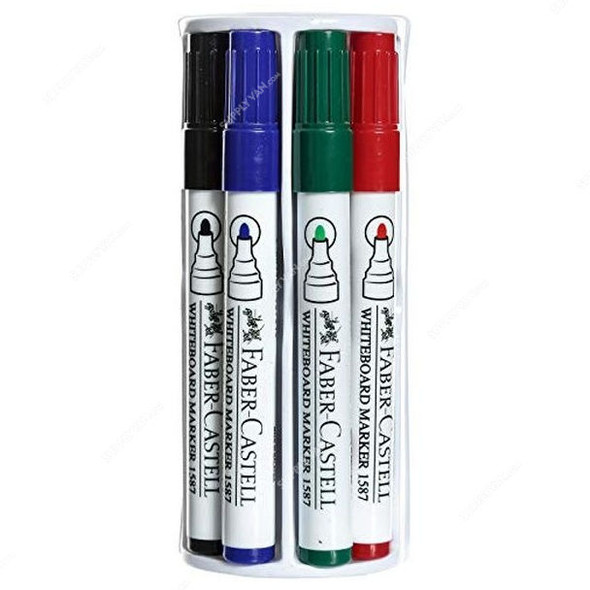 Faber-Castell Whiteboard Marker Set With Duster, 5 Pcs/Set