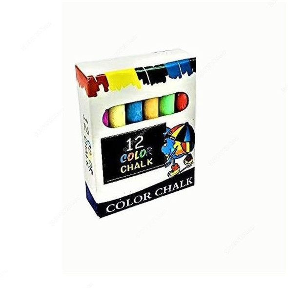 Color Chalk Set, Multicolor, 12 Pcs/Set
