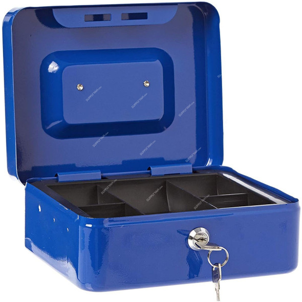 Cash Box, Metal, 18 x 9CM, Blue