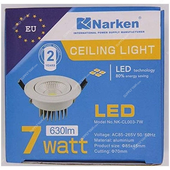 Narken LED Ceiling Light, NK-CL003-7W, 7W, 6500K, Cool Daylight