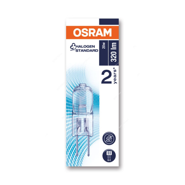 Osram Halogen Bulb, Halostar, 20W, G4, 2800K, Warm White