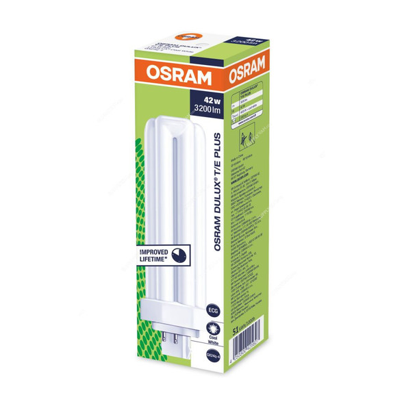 Osram Fluorescent Lamp, Dulux T/E Plus, 42W, GX24q-4, 4000K, Lumilux Cool White