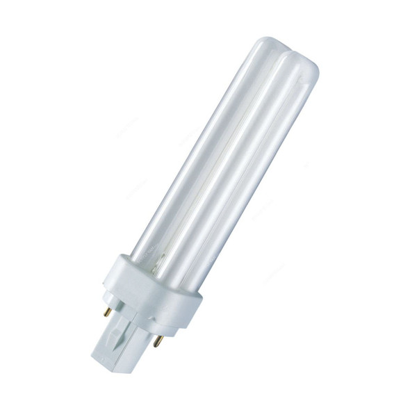 Osram Fluorescent Lamp, Dulux D, 18W, G24d-2, 3000K, Lumilux Warm White, 3 Pcs/Pack