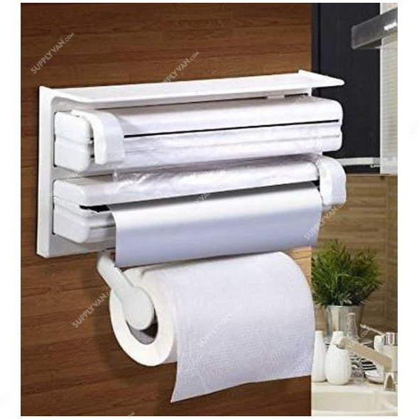 Triple Paper Dispenser, Plastic, White