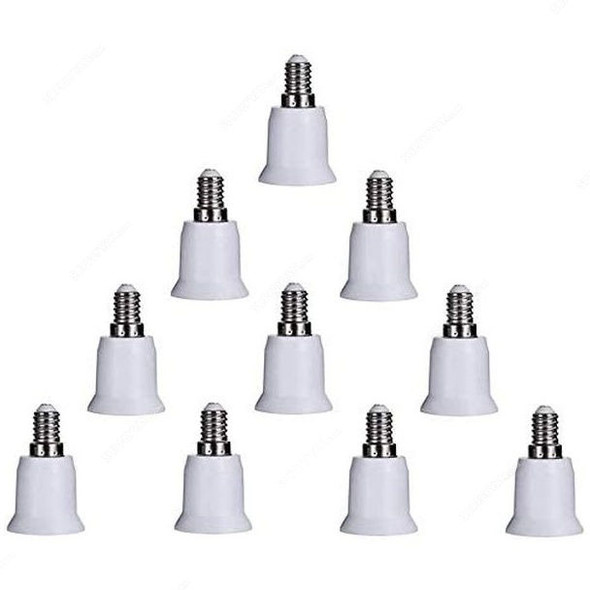 Lamp Holder, E14 to E27, White, 10 Pcs/Pack