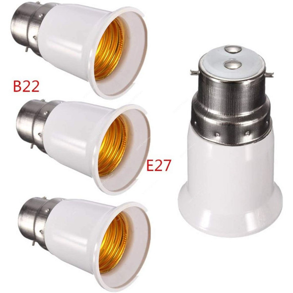 Lamp Holder, B22 to E27, White, 4 Pcs/Pack