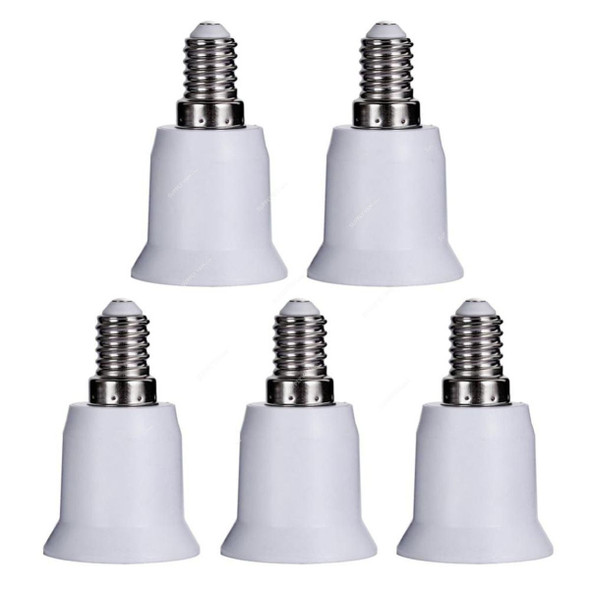 Lamp Holder, E14 to E27, White, 5 Pcs/Pack