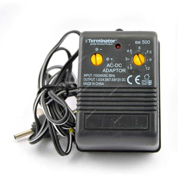 Terminator AC-DC Power Adapter, 500mA, 13A, Black