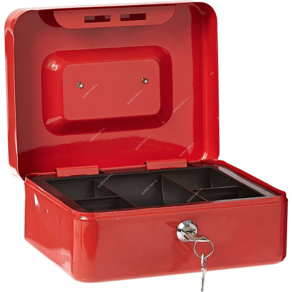 Cash Box, Metal, 90 x 180MM, Red