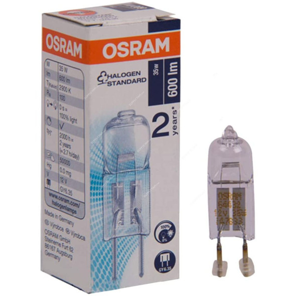 Osram Capsule Halogen Bulb, 50W, GY6.35, 2900K, Warm White