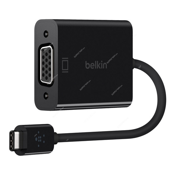 Belkin USB-C to VGA Adapter, F2CU037BTBLK, 15cm, Black