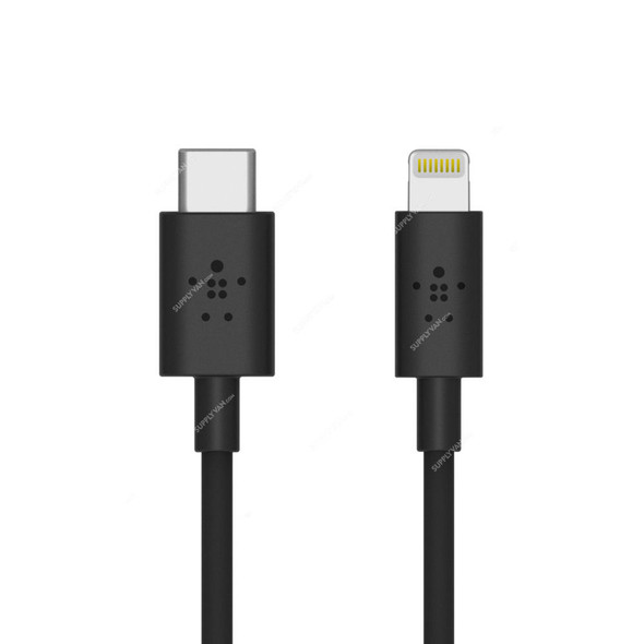 Belkin USB-C to Lightning Cable, F8J239BT04-BLK, BoostCharge, 1.2 Mtrs, Black