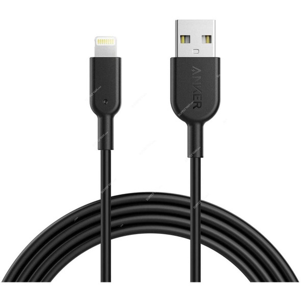Anker USB-A to Lightning Cable, A8433H11, Powerline II, 1.8 Mtrs, Black