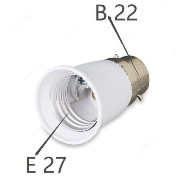 Lamp Holder, B22 to E27 Base, White, 10 Pcs/Pack