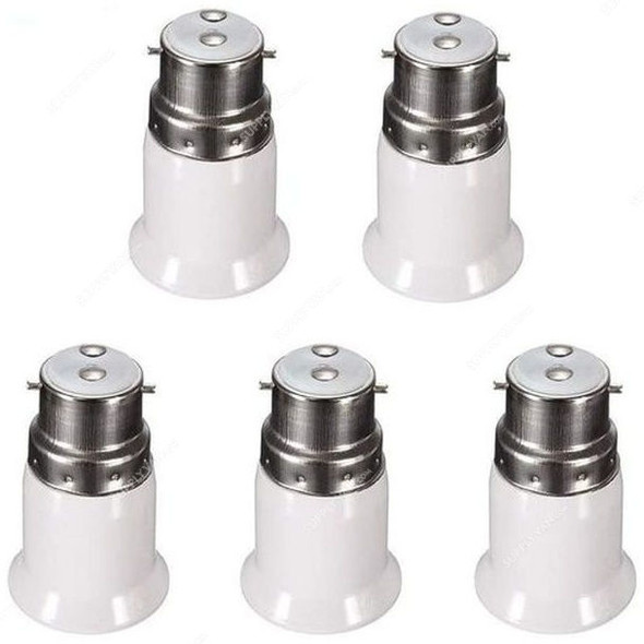 Lamp Holder, B22 to E27 Base, White, 5 Pcs/Pack