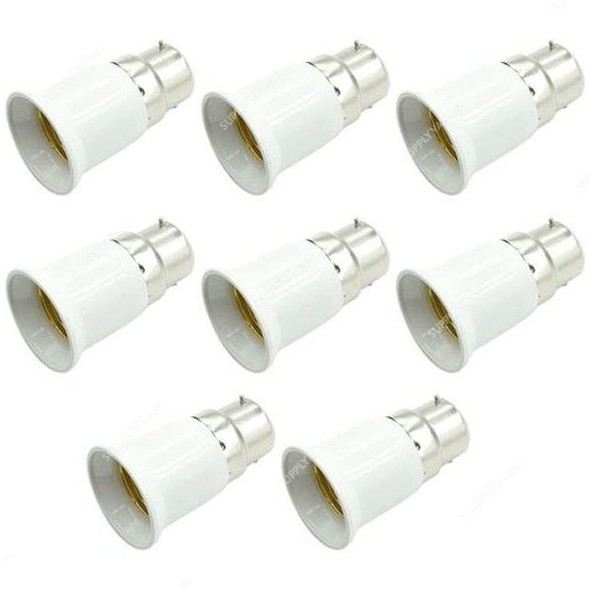 Lamp Holder, B22 to E27 Base, White, 8 Pcs/Pack