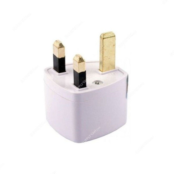 Universal AC Power Plug Adapter, 3 Pin, White