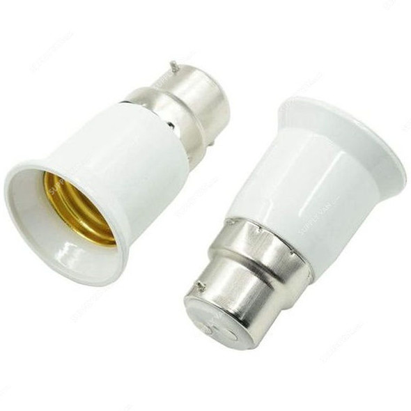 Lamp Holder, B22 to E27 Base, White, 2 Pcs/Pack