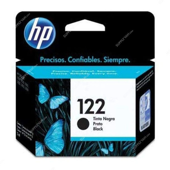 HP Original Ink Cartridge, CH561HK, Inkjet, 122, 120 Pages, Black