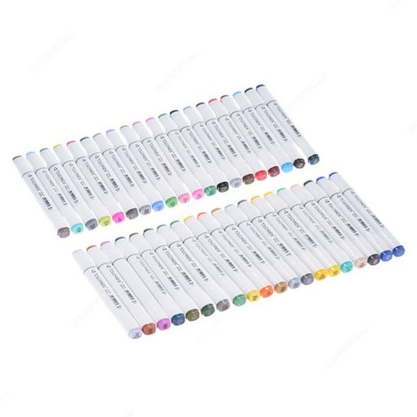 Touchnew Dual Twin Tip Marker Pen, Plastic, 15CM, Multicolor, 40 Pcs/Pack