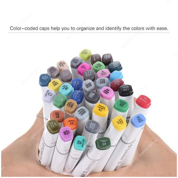 Touchnew Dual Twin Tip Marker Pen, Plastic, 15CM, Multicolor, 40 Pcs/Pack