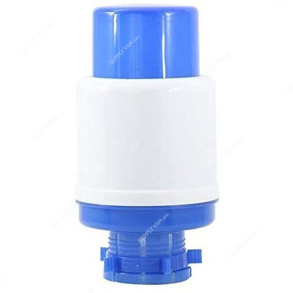 Hand Press Water Pump Dispenser, Hi-0334, Plastic, White and Blue