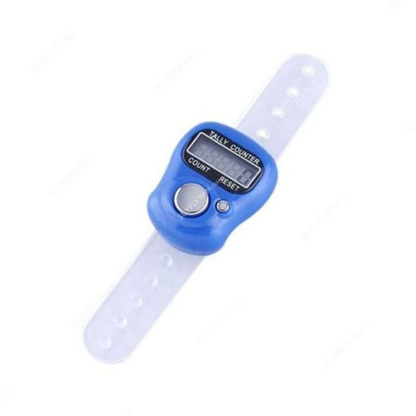 Digital Finger Ring Tally Counter, Plastic, 5 Digit, Blue