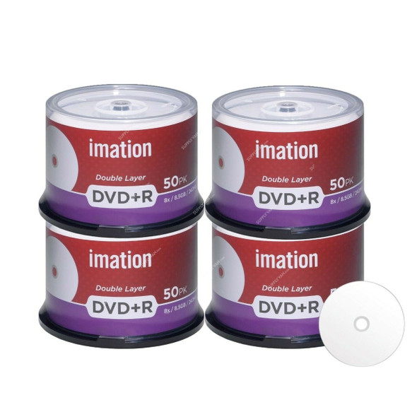 Imation Double Layer DVD+R Disc, 8.5GB, 8x, 240 Min, 200 Pcs/Pack